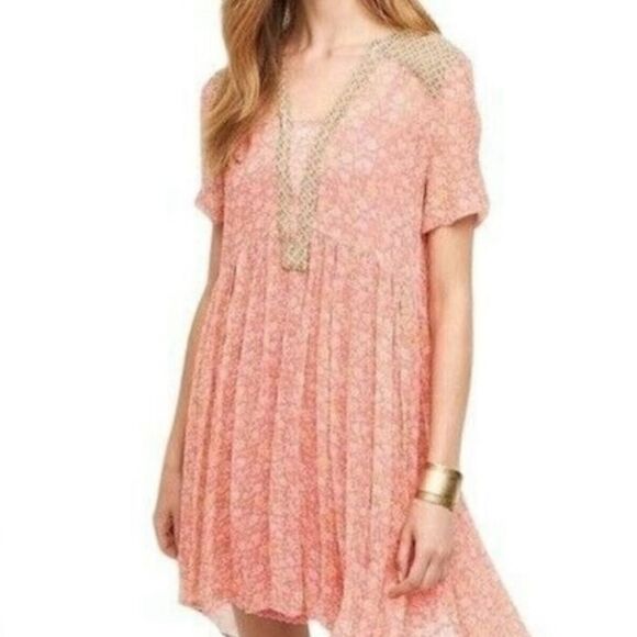 Maeve by Anthropologie Morning Glory Tunic Dress Pink 6 - Picture 1 of 12